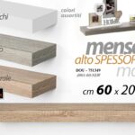 Mensola ALTO SPESSORE da Parete MURO MODERNO LEGNO KIT Reggimensola 60*20*6cm
