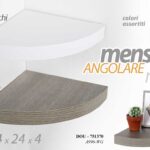 MENSOLA PARETE ANGOLARE ANGOLO SCAFFALE RIPIANO +STAFFA MODERNO BIANCA OLMO 24cm