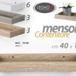 MENSOLA DA PARETE CONTENITORE SOSPESA 40*15*4CM LEGNO CLASSICO MODERNO COLOR ASS
