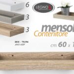 MENSOLA DA PARETE CONTENITORE SOSPESA LEGNO CLASSICO MODERNO COLOR 60*15*4 CM