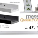 MENSOLA QUADRO CORNICE FOTO PARETE MODERNA MURO COLOR LEGNO NERO BIANCO 57*10*4