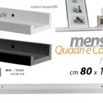 MENSOLA PARETE QUADRI CORNICI PORTA FOTO LIBRI LEGNO PENSILE DOU MODERNO 80*10*4