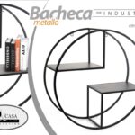 MENSOLA BACHECA DA PARETE SOSPESA LIBRERIA SCAFFALE METALLO 2 RIPIANI 60*23 cm