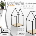 2 MENSOLE PARETE CASA MENSOLA LEGNO BACHECA SOSPESA METALLO NERO H 36 E 30 cm
