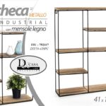 BACHECA MENSOLA SCAFFALE PORTA OGGETTI METALLO MURO PARETE LEGNO 41*10*h56 cm