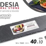 SET 12 PEZZI ARDESIA NATURAL STONE VASSOIO RETTANGOLARE 40*10CM