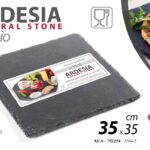 Vassoio quadrato aperitivo antipasti piatto tagliere portata pietra ardesi 35 cm