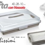 PORTA TORTA CON VASSOIO CONTENITORE COPERCHIO ERMETICO PORTATILE DOLCI 40*28*10