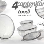 4 CONTENITORI ERMETICI BARATTOLO FRIGO ALIMENTI Freezer 400+800+1350+2250 ML