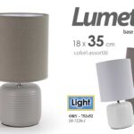 LAMPADA LUMETTO ABAT JOUR DA TAVOLO COMODINO BASE CERAMICA MATT MODERNA 35 cm