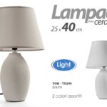 LAMPADA LUMETTO ABAT JOUR DA TAVOLO COMODINO BASE CERAMICA CLASSICO MODERNA 40cm