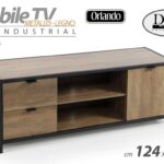 MOBILE PORTA TV TELEVISORE MODERNO METALLO INDUSTRIA PIANI LEGNO 124*39*45 CM