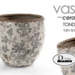 VASO ANTICATO VINTAGE RETRò CACHEPOT BASSO CENTROTAVOLA SCAVO ORGANZA 19*17 CM