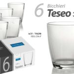 SET 6 BICCHIERI VETRO TRASPARENTE ACQUA VINO BIBITE TAVOLA CASA 340CC 10X8CM