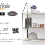 SCAFFALE DA PARETE 3 MENSOLE LEGNO PENSILE MODERNO LIBRERIA METALLO 87*65*17 CM