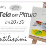 TELA PER PITTURA QUADRO BIANCO DA DIPINGERE OLIO ACRILICO TELAIO LEGNO 20*30*1cm