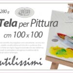 TELA PER PITTURA QUADRO BIANCO DA DIPINGERE OLIO ACRILICO TELAIO LEGNO 100*100cm