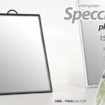 SPECCHIO SPECCHIETTO RETTANGOLARE 15*20 CM  PORTTATILE PLASTICA NERO BIANCO