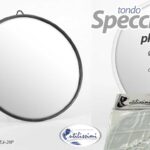 SPECCHIO SPECCHIETTO TONDO ROTONDO 18*24 CM  PORTTATILE PLASTICA NERO BIANCO