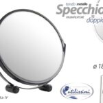 Specchio trucco ingranditore bagno camera tavolo bifacciale metallo ass 19 cm