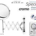 SPECCHIO DOPPIO 3X Estendibile A MOLLA BAGNO BEAUTY TRUCCO METALLO PARETE 17*19