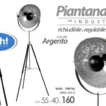 LAMPADA 160cm PIANTANA Treppiede a Pavimento TERRA FARO ARGENTO CLASSICO MODERNA
