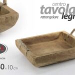 VASSOIO CENTROTAVOLA LEGNO NATURALE STILE GREZZO RUSTICO ANTICO 38*30*9.5CM