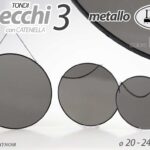 SET 3 SPECCHI PARETE CON CATENA NERO SPECCHIO LIBERA INSTALLAZIONE 17/22/27 CM T