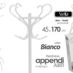 Attaccapanni Appendiabiti Piantana Metallo Ganci MODERNO Bianco h 170*45 cm