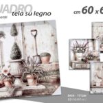 QUADRO STAMPA SU TELA Canvas LEGNO FIORI ARNESI FLOREALE VASI ASSORT 60*60 cm