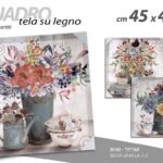 QUADRO STAMPA SU TELA Canvas LEGNO VASI PIANTE FIORI Multicolor ASSORT 45*45 CM