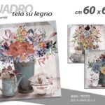 QUADRO STAMPA SU TELA Canvas LEGNO VASI PIANTE FIORI Multicolor ASSORT 60*60 CM