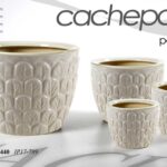 4 VASI CACHEPOT VASO PORTA PIANTA CERAMICA MODERNO CLASSICO BIANCO 30/22/15/12cm