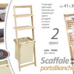 SCAFFALE INCLINATO APPOGGIO PARETE PORTA ASCIUGAMANI BIANCHERIA RIPAINI 129 cm