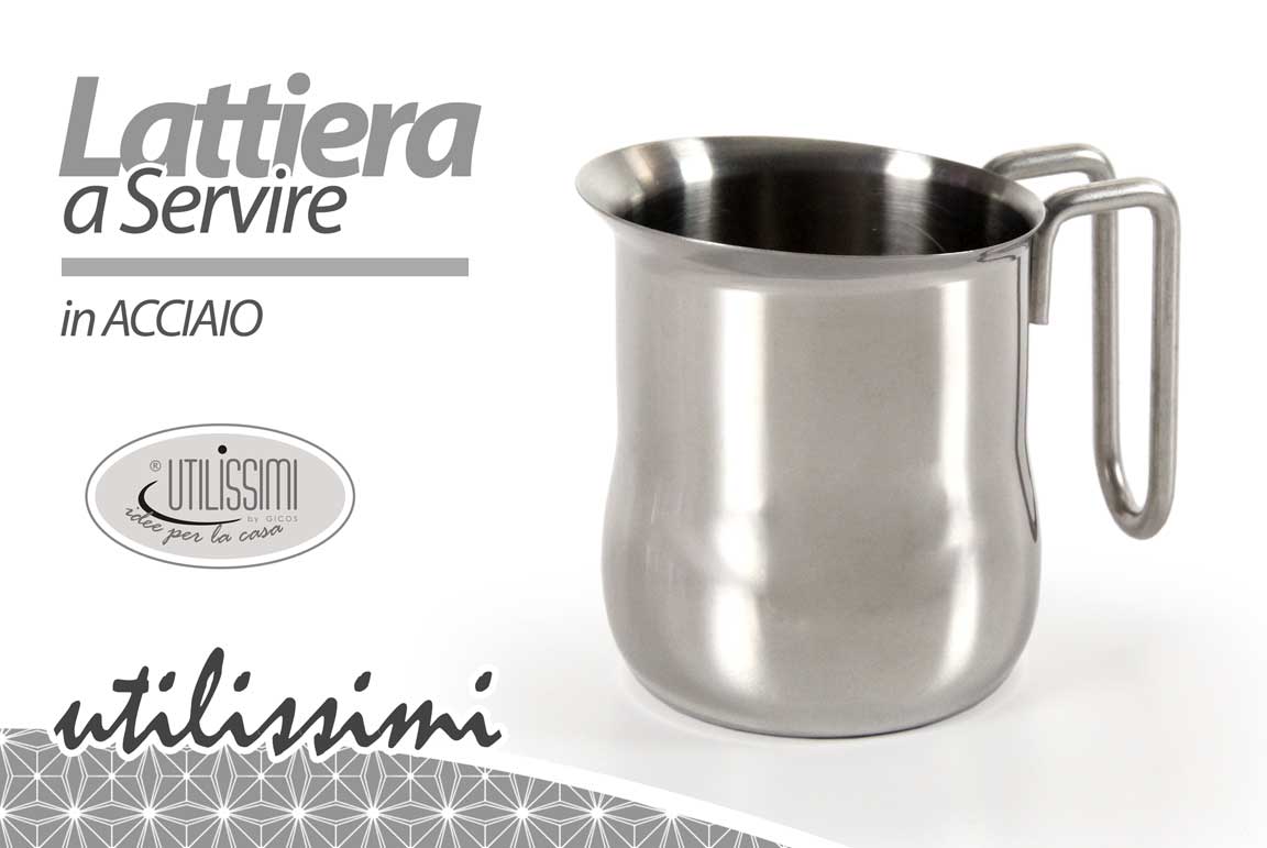 8025569759901 BRICCO LATTE ACCIAIO CON MANICO BOLLI Lattiera Cappuccino PENTOLINO 10 CM 6 TAZ - immagine 1
