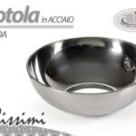CIOTOLA Scodella CHEF Pasticceria Contenitore INSALATIERA TONDA ACCIAIO 24*8CM