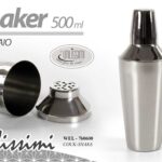 COCKTAIL SHAKER ACCIAIO Barman Bar MIXER FILTRO CONTENITORE BICCHIERE DRINK 0.5L