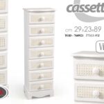 CASSETTIERA 7 CASSETTI SETTIMINO SLIM SALVASPAZIO SHABBY CHIC BEIGE 89*29*23