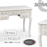 SCRIVANIA SCRITTOIO 5 CASSETTI SHABBY CHIC TAVOLO TAVOLINO CONSOLLE 90*40*h79 cm