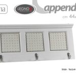 APPENDINO PARETE MURO LEGNO 4 GANCI SHABBY CHIC BIANCO VIENNA 43,5*5*19