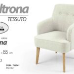 SEDIA POLTRONA CREMA BEIGE TESSUTO Class MODERNA SCANDINAVO LEGNO h85*60*65 cm