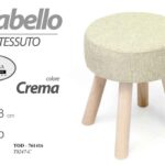 SGABELLO LEGNO CREMA SHABBY CHIC SEDUTA IMBOTTITA CLASSICO 34*h38CM