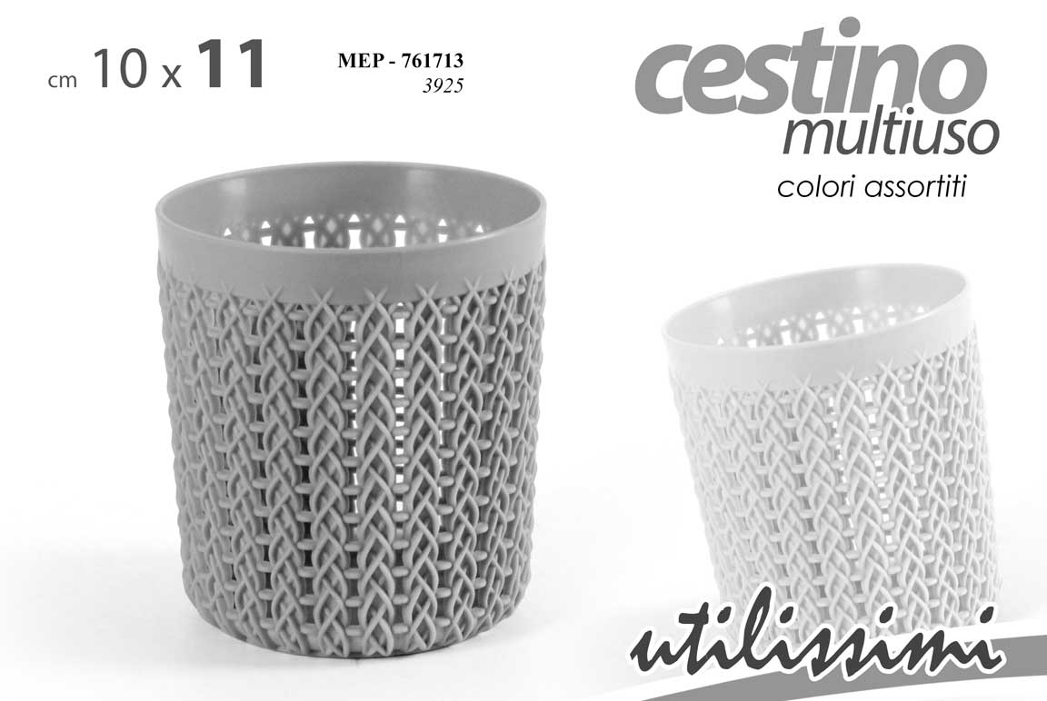 8025569761713 Cestino multiuso scrivania organizzatore trucco pennelli bagno plastic ass 11x10 - immagine 1
