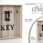 Portachiavi parete legno bacheca appendino chiavi ingresso muro key ass 30x24x4