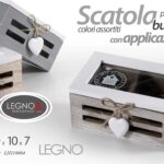 SCATOLA SCATOLINA PORTA OGGETTI PORTA BUSTINE CAFFE THE LEGNO 16*10*7CM