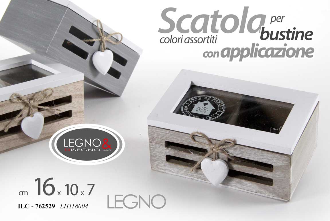 8025569762529 SCATOLA SCATOLINA PORTA OGGETTI PORTA BUSTINE CAFFE THE LEGNO 16*10*7CM - immagine 1