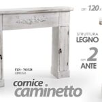 CORNICE CAMINO CONSOLLE CAMINETTO DECORATIVO LEGNO ANTE ANTICATO 120*23*100 cm