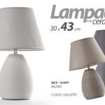 LAMPADA LUMETTO ABAT JOUR DA TAVOLO COMODINO BASE CERAMICA CLASSICO MODERNA 43cm
