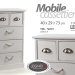 CASSETTIERA 5 CASSETTI SLIM SALVASPAZIO MOBILE BIANCO LEGNO MODERNA 73*40*29 cm