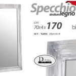 SPECCHIO SPECCHIERA DA PARETE MAXI CORNICE LEGNO BIANCO CLASSICO MODERNO 170*70